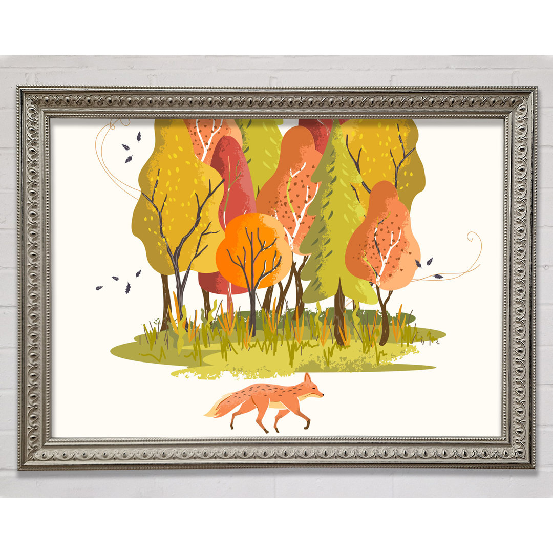 Fox In The Woodland - Einzelner Bilderrahmen Kunstdrucke