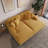 Oversized Upholstered Orange Corduroy Sleeper Sofa Bed Lounge sofa with Armrests & Throw Pillows-472867820