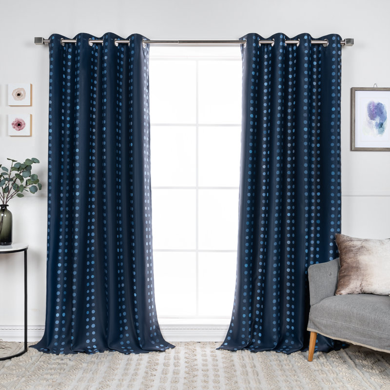 Brayshaun Room Darkening Curtain Panel Pair, Navy