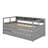 Twin XL Wood Daybed With 2 Trundles, 3 Storage Cubbies, 1 Light For Free And USB-1429938333