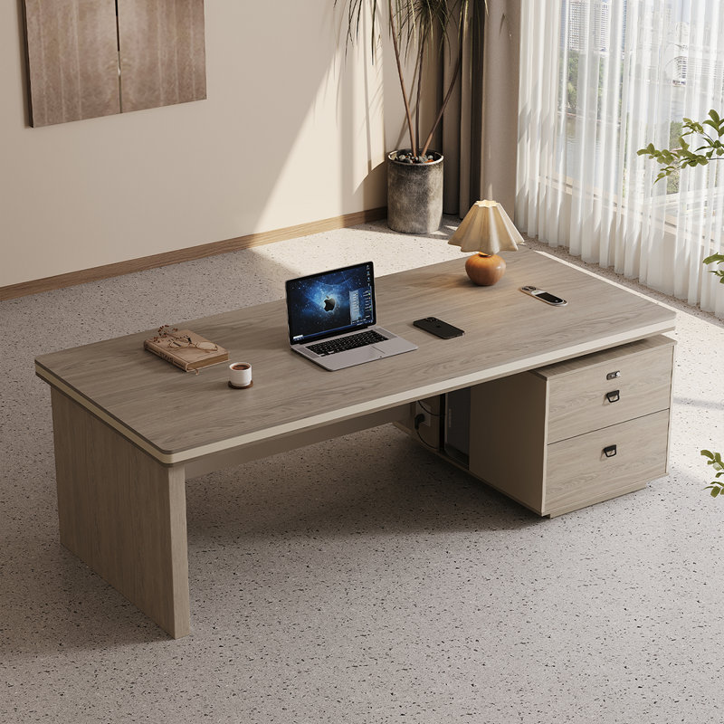 Bureau rectangulaire minimaliste brun 62,99 ", H 29,53 po x l 62,99 po x P 31,5 po