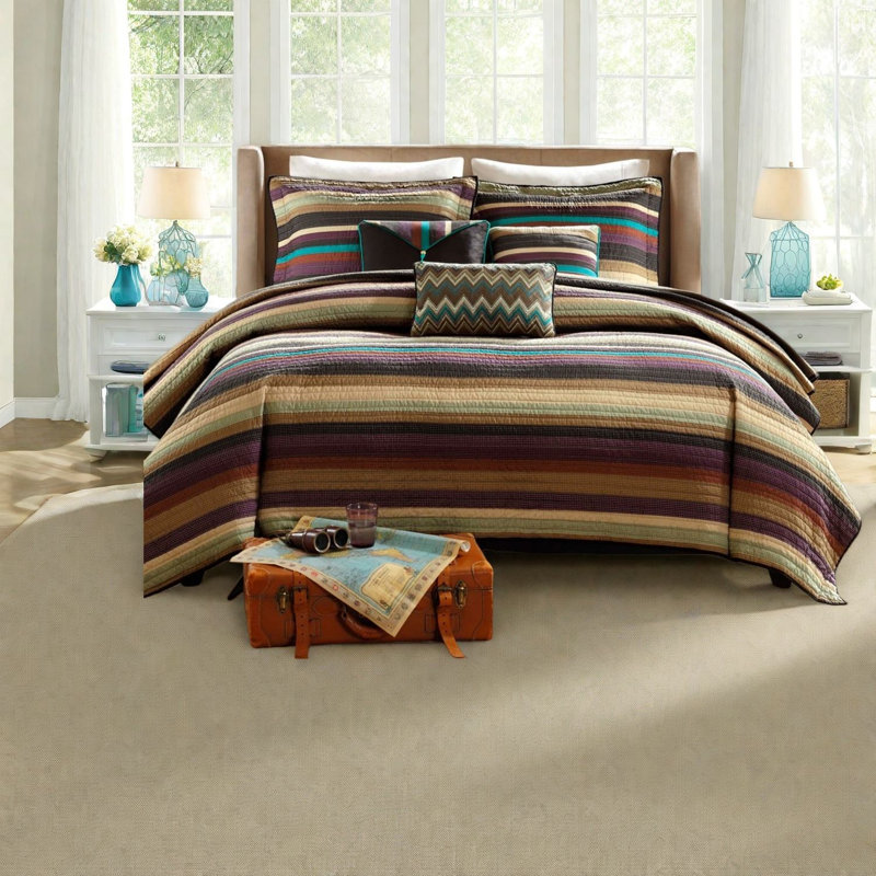Reversible Bedding Sets, Cotton Filled King Quilt, Rustic Home Style