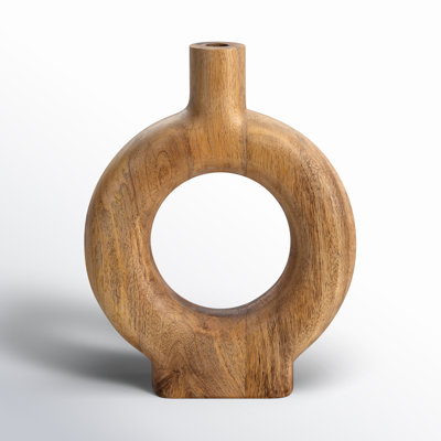 Natural Wood Donut Shaped Vase