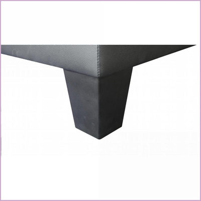 Ensemble de causeuse moderne en tissu de PVC noir Genesis - lumières DEL, USB, console de rangement Porte-gobelets | Noir | Tissu; vinyle | Accoudoirs carrés