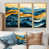 Toile avec cadre flottant or