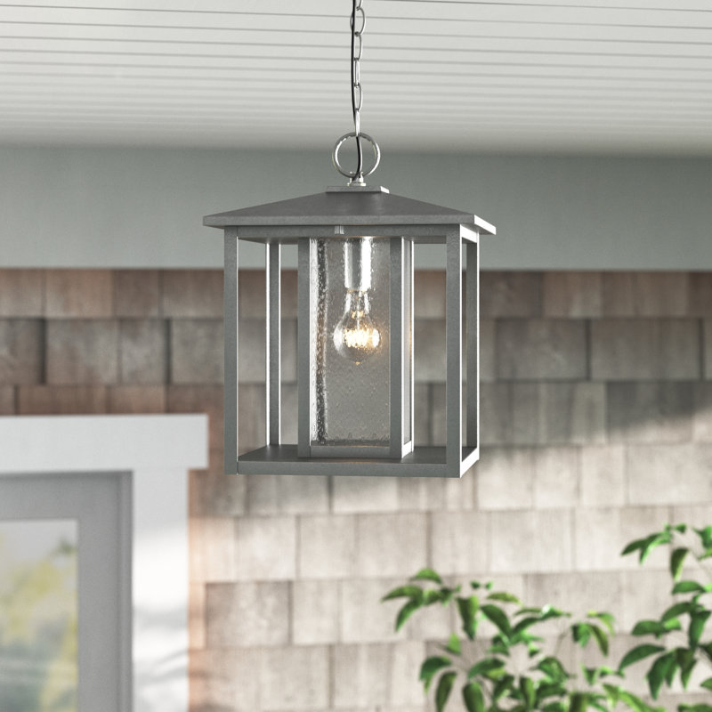 Vermont Outdoor Hanging Lantern, Weathered Pewter
