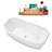 63" Streamline Soaking Glossy White Freestanding Tub and Tray With Internal Drain-101412803