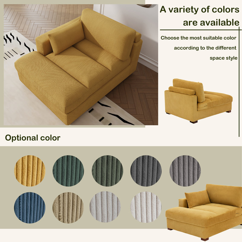 Bentura Chaise Lounge, Left Hand Facing, Orange
