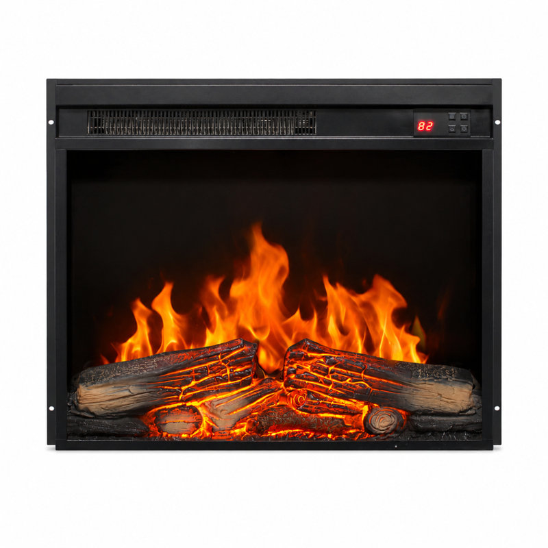Electric Fireplace Insert 23 Inch With Log Set Remote Control Timer And Adjustable Flame