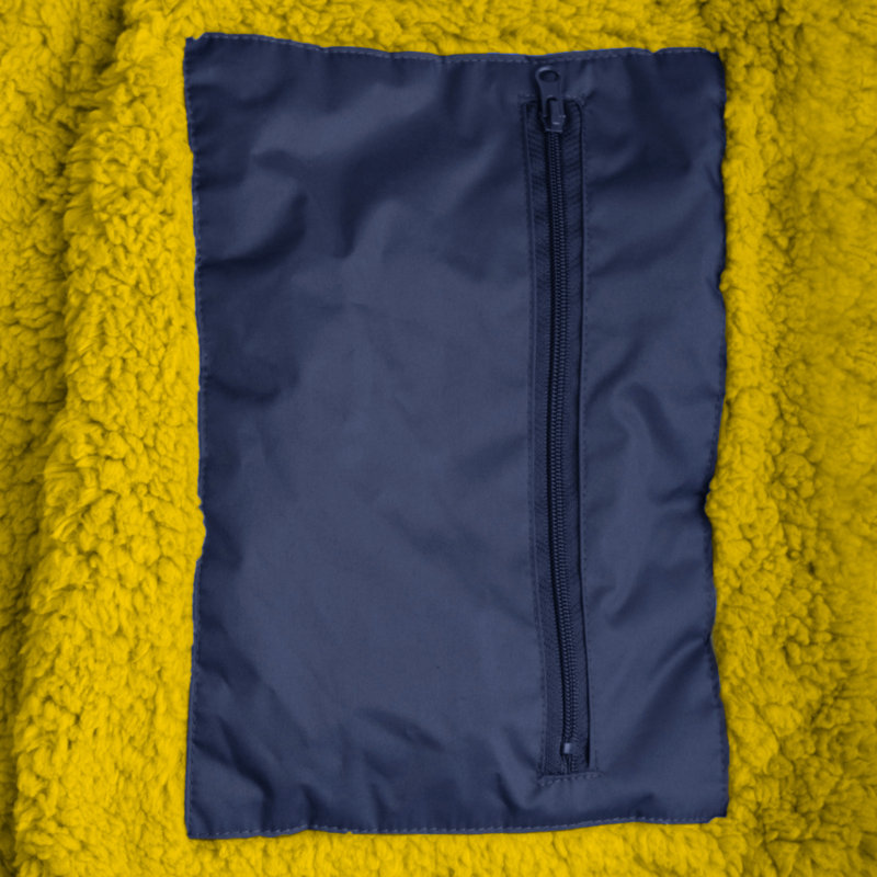 Branksome Fleece Bathrobe with Pockets and Hood, Navy