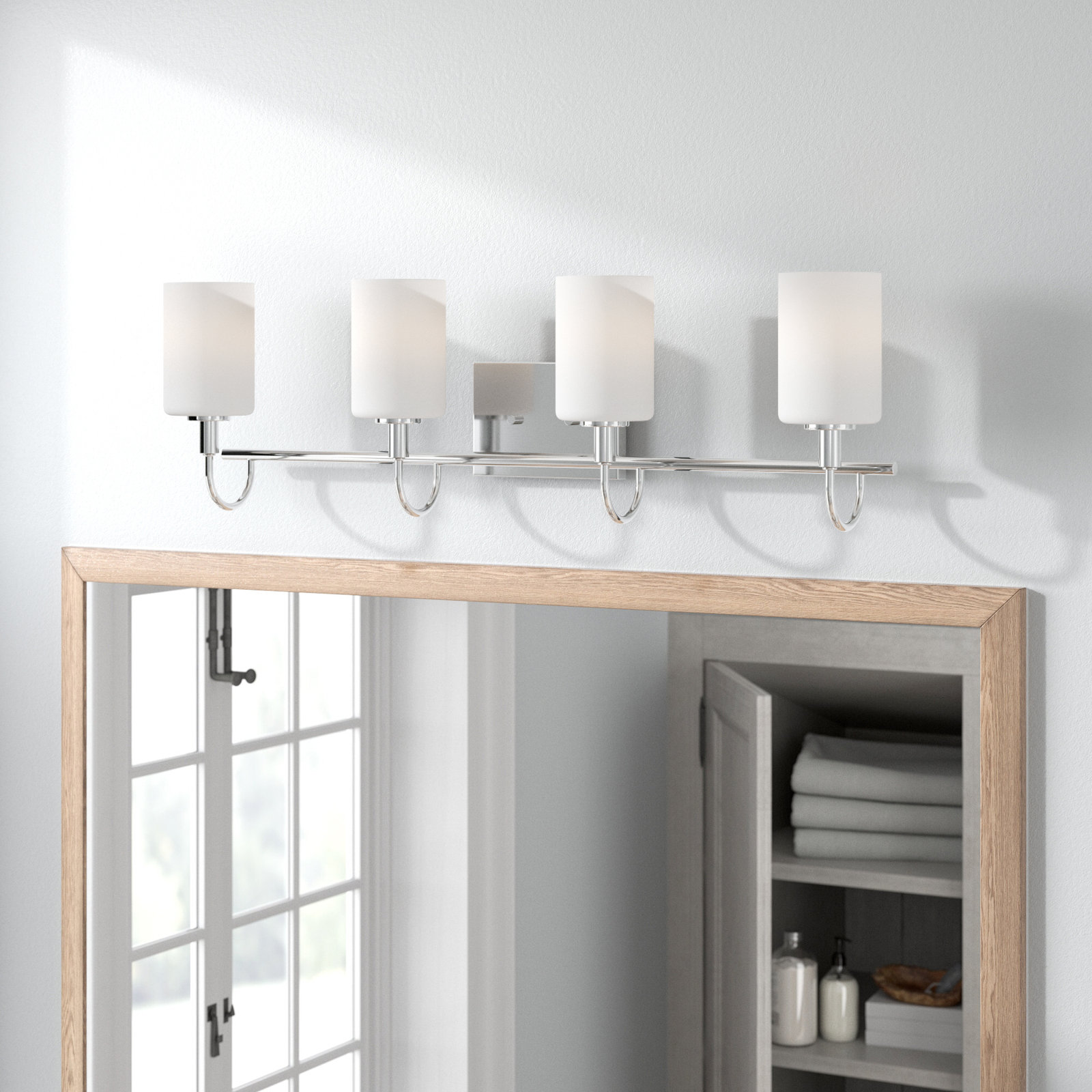 Rowley 4-Light Dimmable Vanity Light, Chrome
