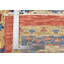 Tapis orange / beige / bleu en laine noué à la main de conception unique 10 pi 2 po x 14 pi 1 po New Age