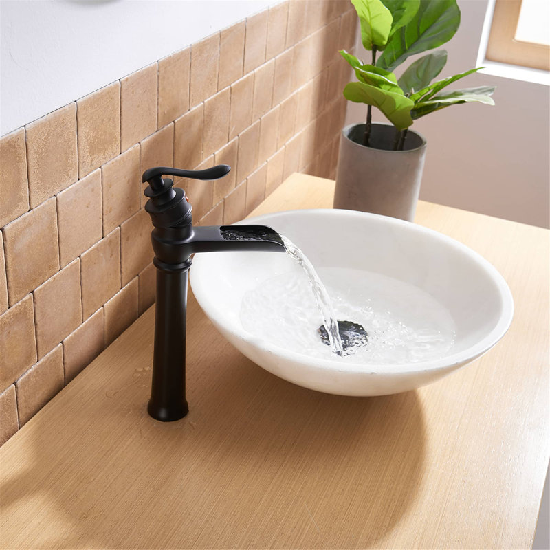 Single-handle Bathroom Faucet with Drain Assembly, Matte Black
