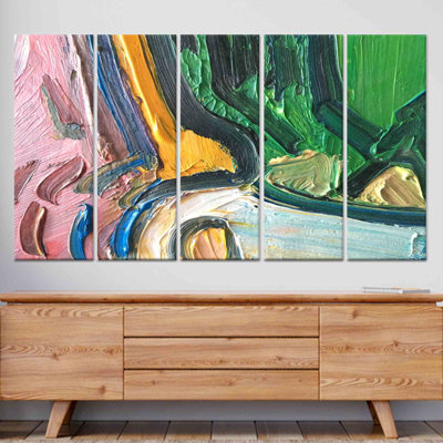Vibrant Abstract Canvas Print: Modern Home Wall Art Decor,5P Wrapped Canvas