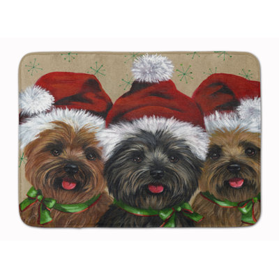 Tapis pour salle de bain Cairn Terrier Christmas Ceaser and Co