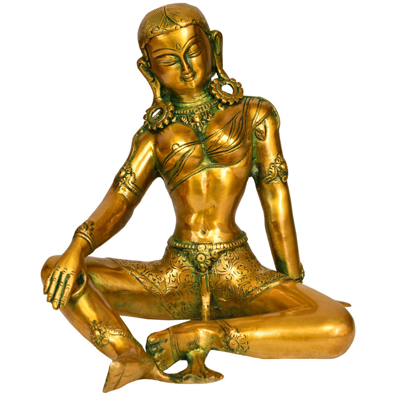 Statue de Tara verte en laiton fabriquée à la main 8 po - déesse bouddhiste tibétaine pour décoration intérieure, autel de méditation et protection spirituelle - art sacré traditionnel