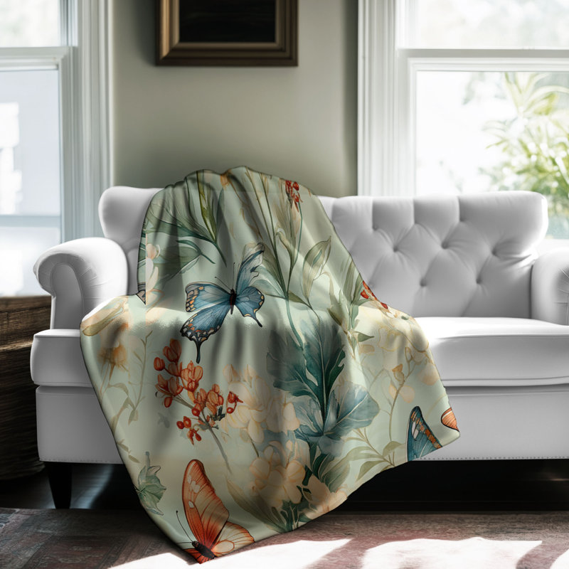 Petal Flutters - Couverture de qualité supérieure 1 pièce, Lit simple