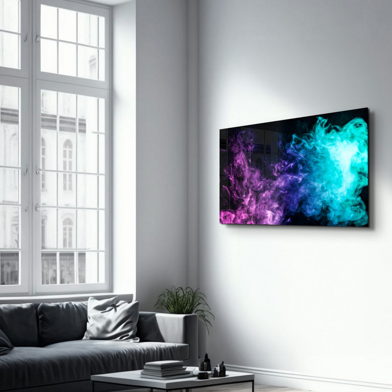 Élégante peinture murale en verre trempé de 13,8 po x 21,7 po | 100% verre trempé, épaisseur: 0,16 pouce | Imprimé UV pour des couleurs éclatantes | Parfait pour la décoration intérieure, le salon et les espaces de bureau