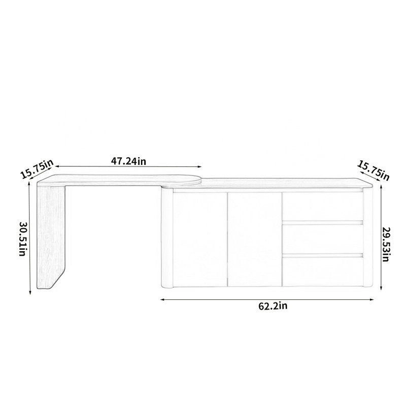 Commode créative rétro, Brun / blanc crème