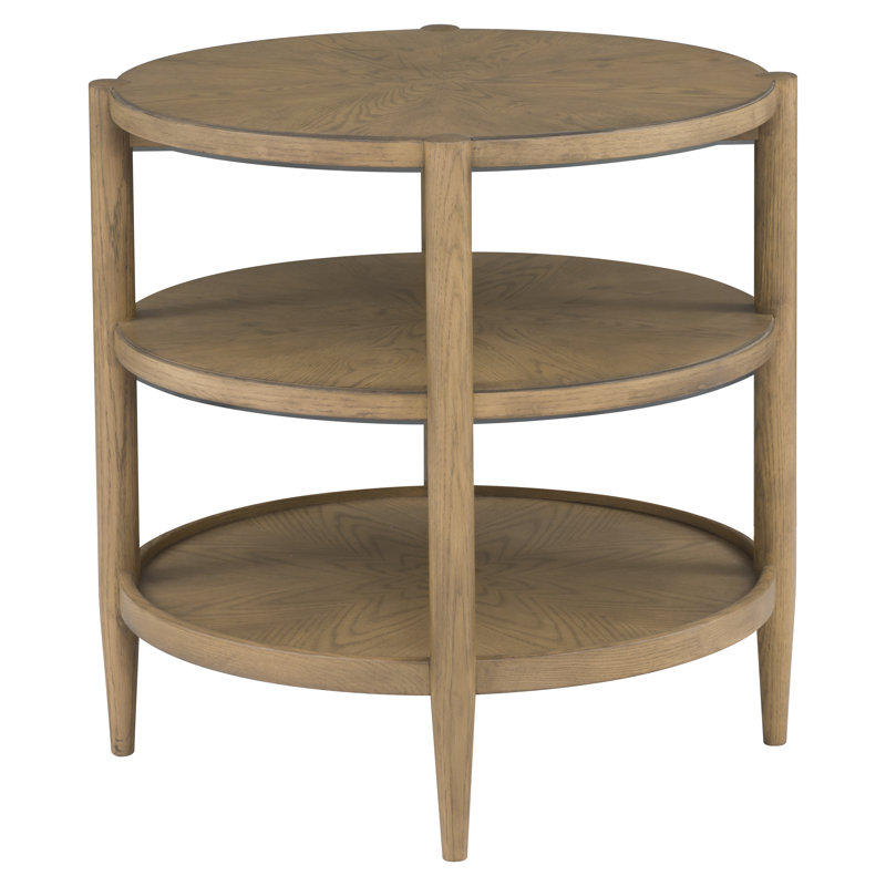 Round End Table, Sunlit Oak