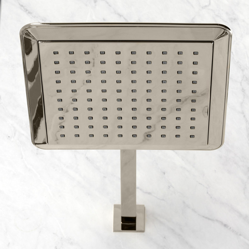 Kingston Brass Shower Scape 9-5/8-Inch Square Raindrop ABS Shower Head with 15-3/4-Inch Shower Arm, Polished Nickel