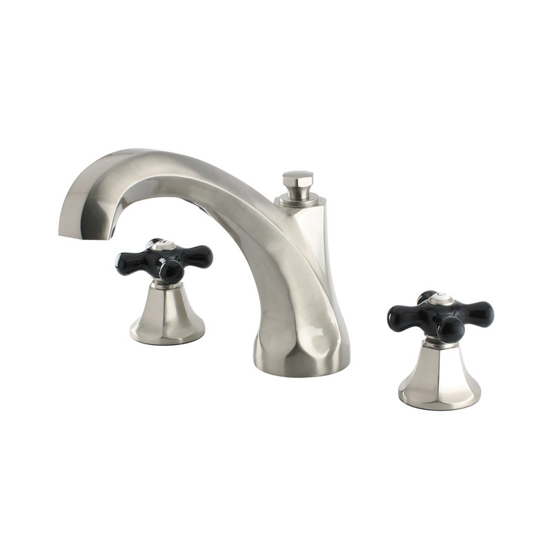 Kingston Brass Duchess Two-Handle 3-Hole Deck Mount Roman Tub Faucet, Brushed Nickel