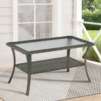 Carolina Rectangular Glass Outdoor Coffee Table
