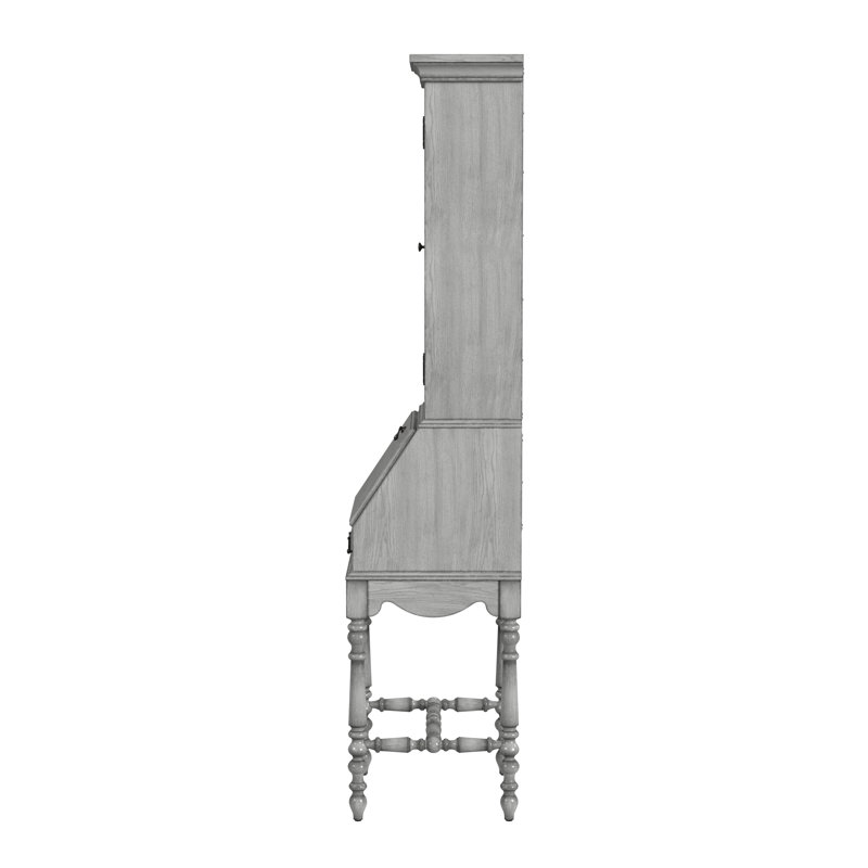 Gaen Secretary Desk with Hutch, Gray