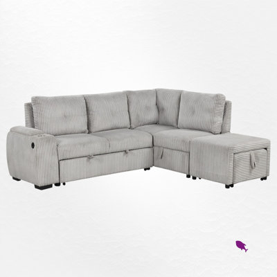 Canapé-lit modulaire rembourré avec repose-pieds et rangement