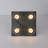 4-light Glass Shade Led Square Flush Mount