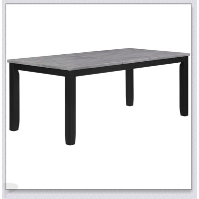 Centera Grey And Black Rectangular Dining Table With Extension Leaf For Versatile And Stylish Entertaining