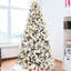 Arbre de Noël enneigé 7,5 pi avec lumières colorées à DEL 400l, 10 modes d'éclairage, interrupteur au pied, fil mémoire, aiguille dure Pe + + réaliste et présentoir festif G45, support en métal stable, Wire Ultra