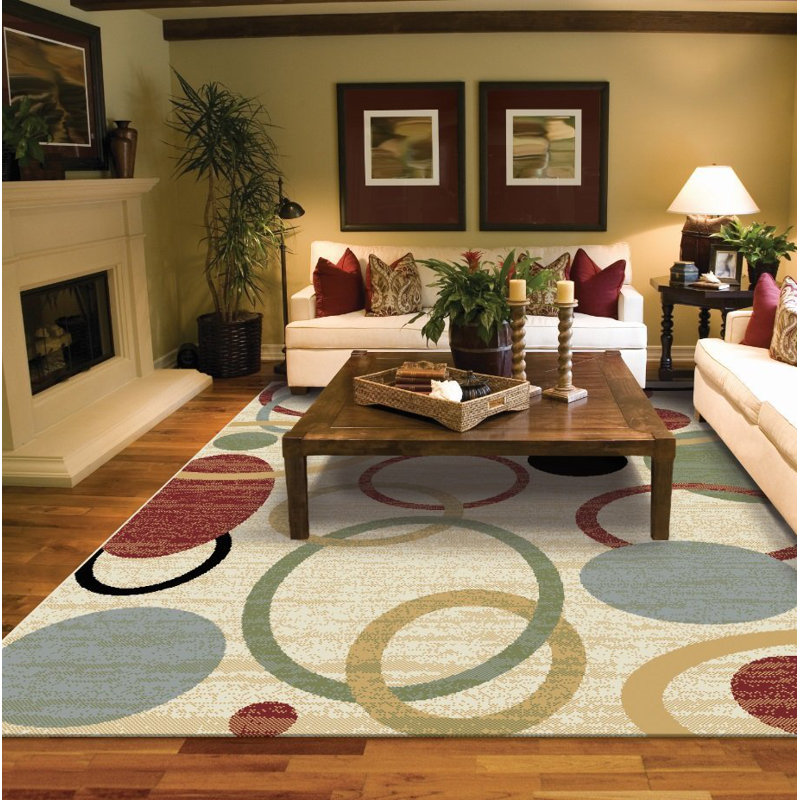 Inispollan Wool Geometric Indoor Rug, Rectangle 8' x 10'