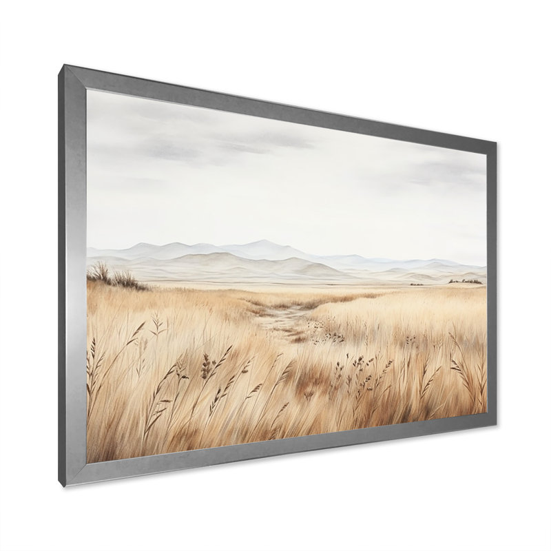 Prairie Peacefulness Meadows I sur toile, H 16 po x l 32 po x P 1 po, Cadre simple argenté