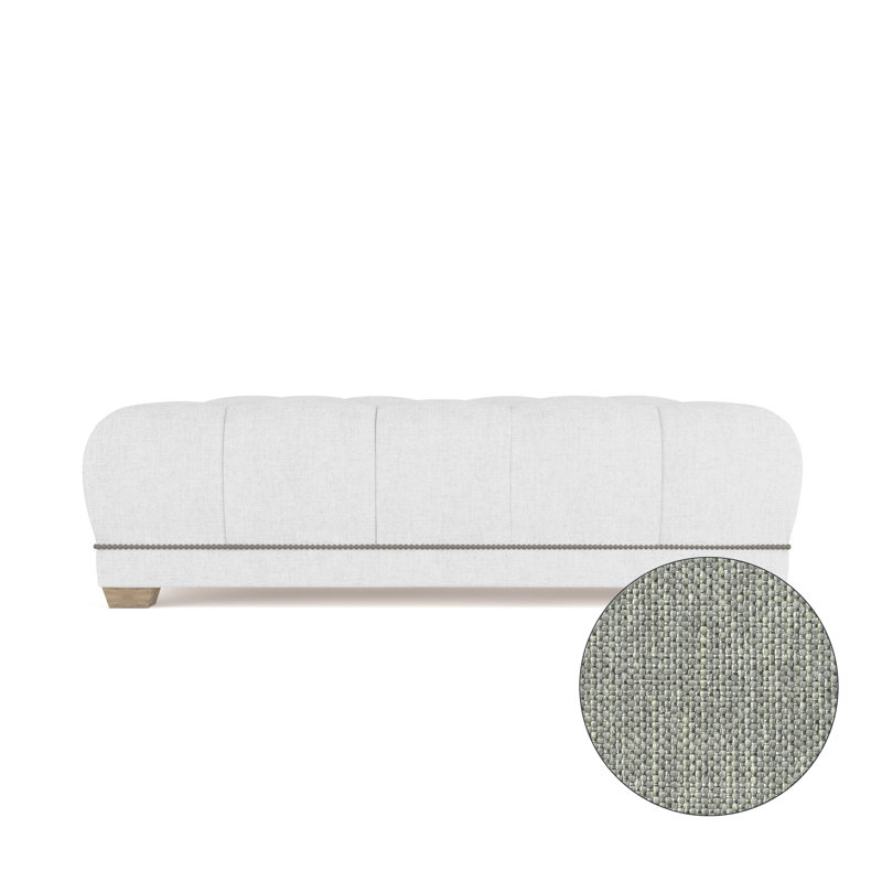 Hudson Ottoman, Plush Velvet Oyster, Weathered