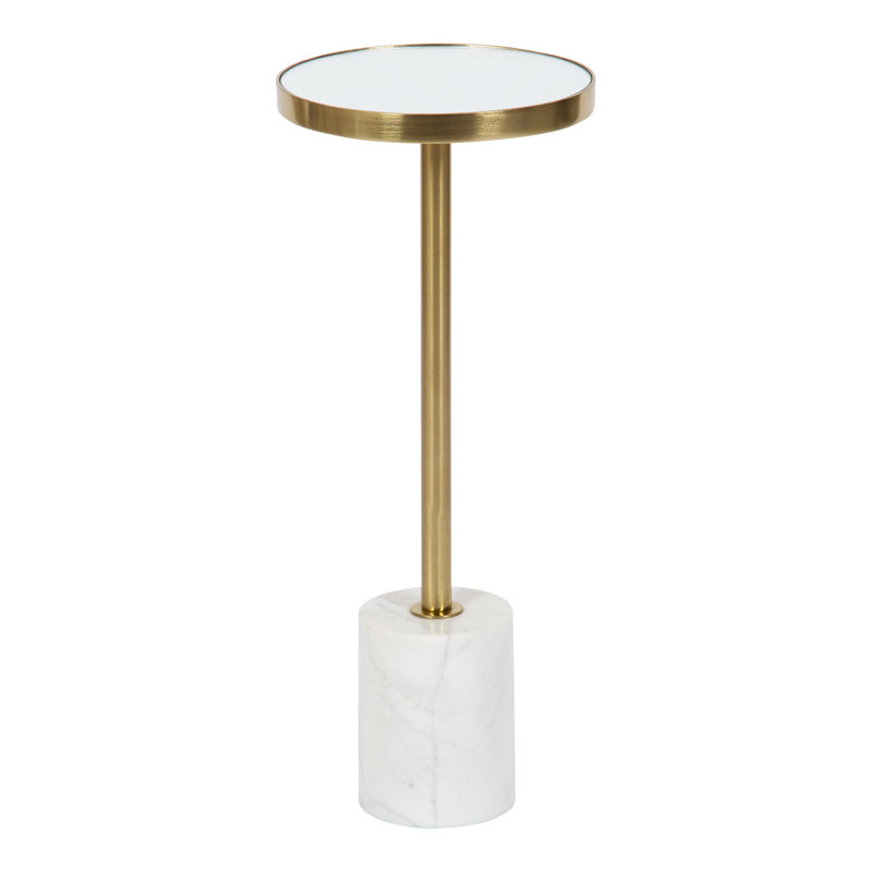 Ivy Bronx Hescott Mirrored Drink Table 10X10x24, Gold