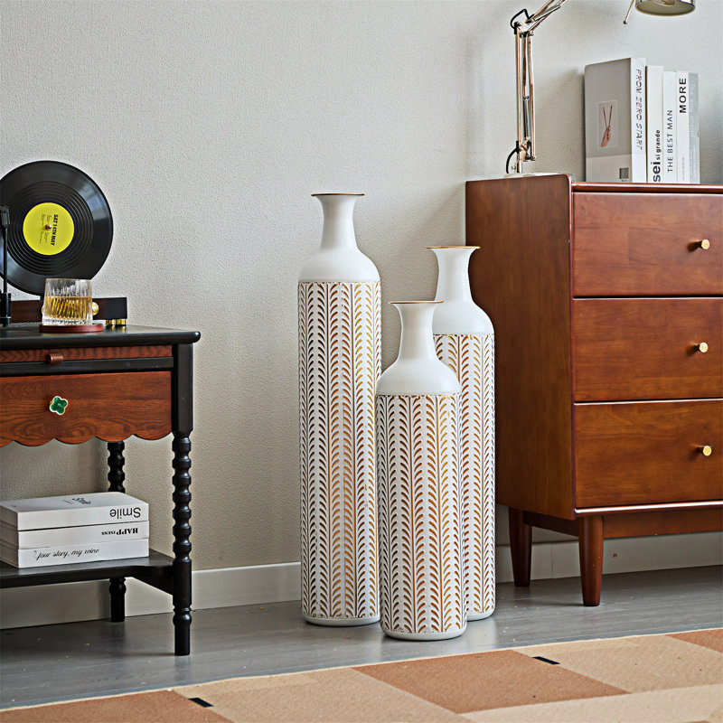 Floor Metal Vase Set Of 3