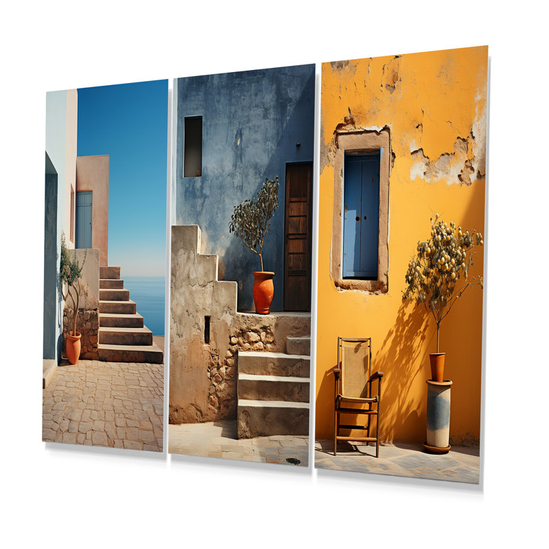 Ensemble de 3 décorations murales en métal Bouddhisme Mimalisme - hôtels et loges, H 28 po x l 36 po