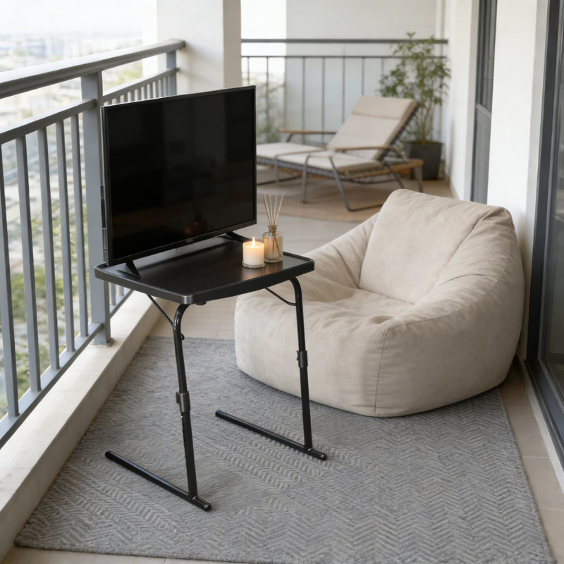 Table-plateau pliable réglable avec 6 réglages de hauteur et 3 angles d'inclinaison - Très grand bureau pour ordinateur portable robuste pour manger, travailler sur un canapé, un lit ou sur le sol