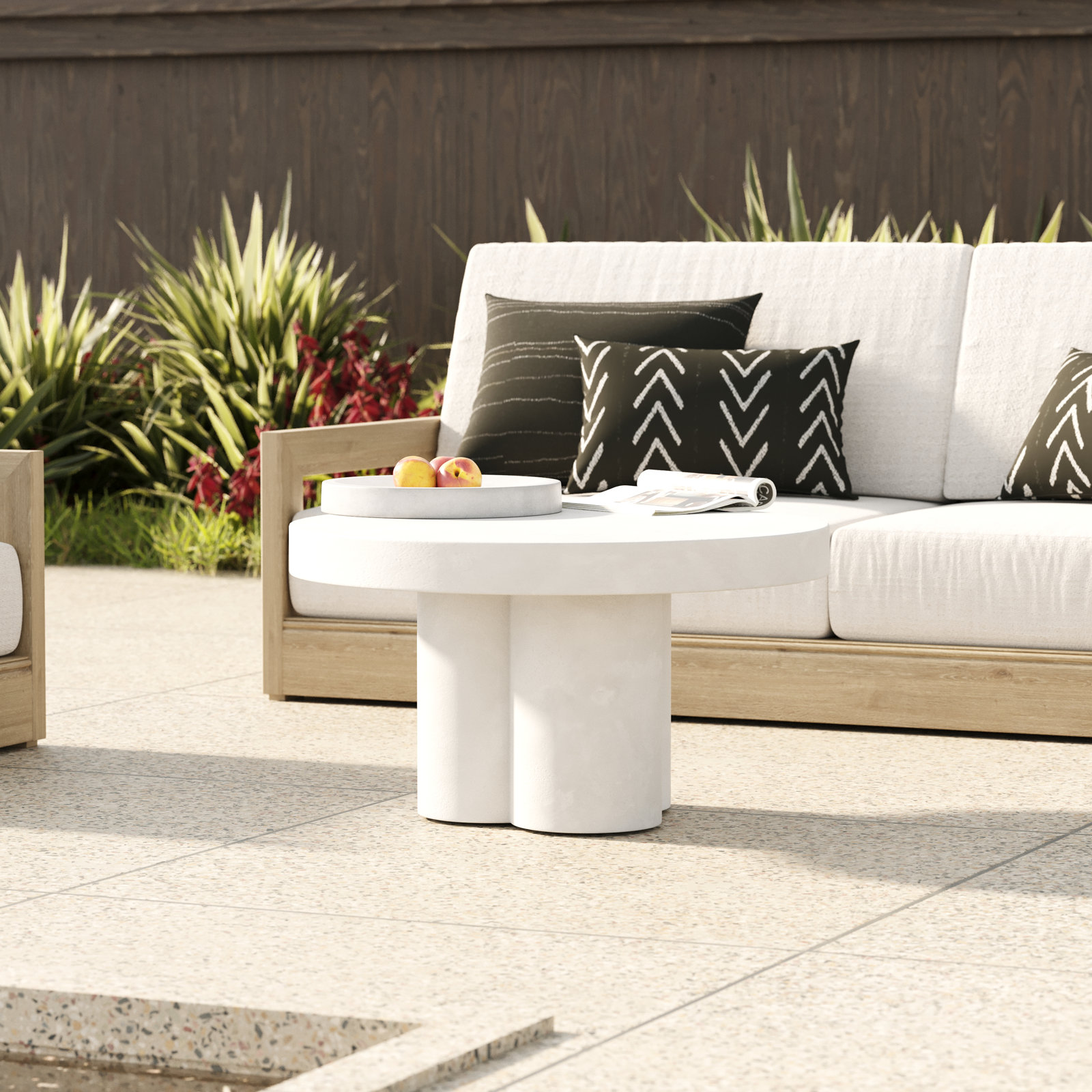 Kenneth 30" Patio Table, White