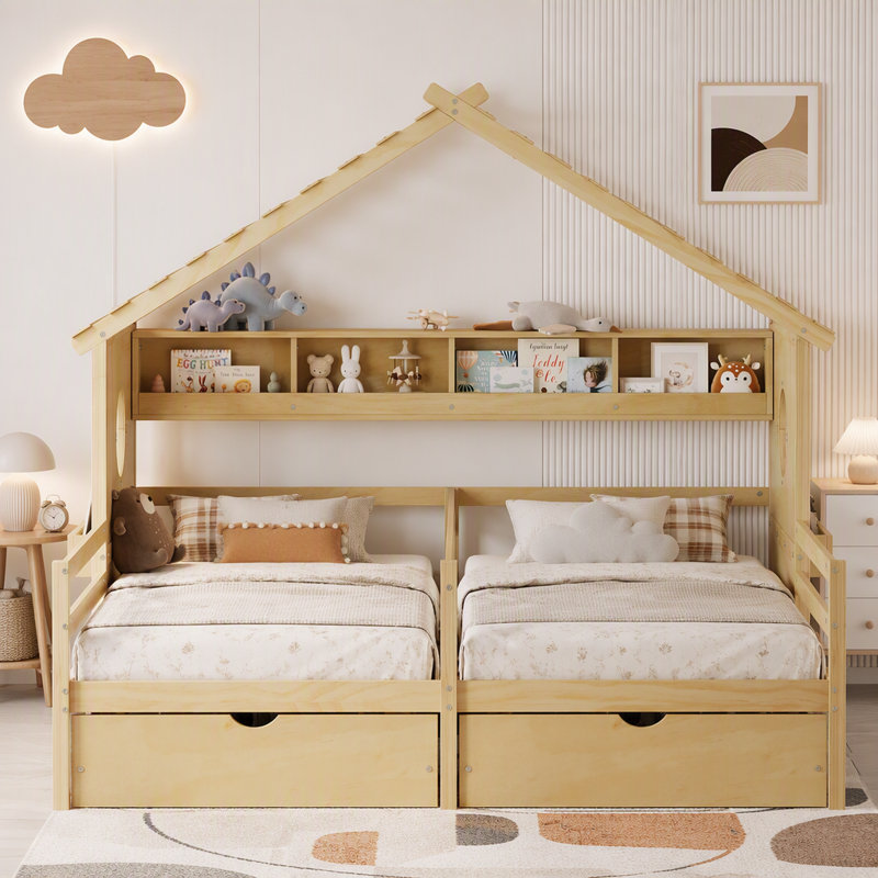 Lit superposé simple pour enfants avec rangement