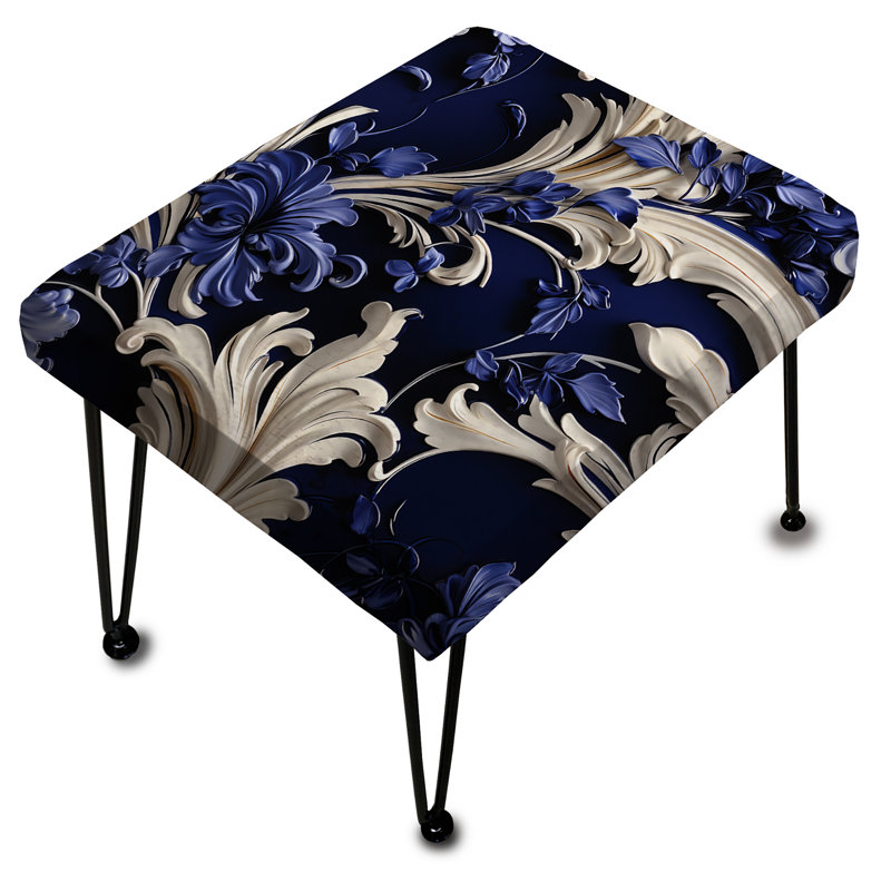Repose-pieds Cobalt Blue Baroque