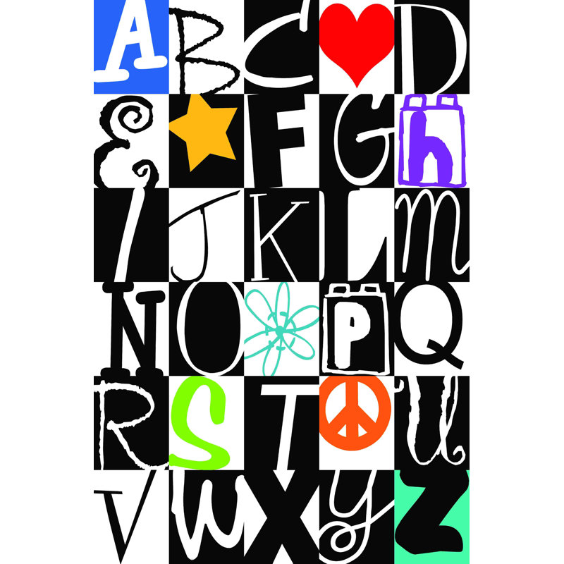 Kids Abc - impression sur toile tendue, L 12 po x H 18 po