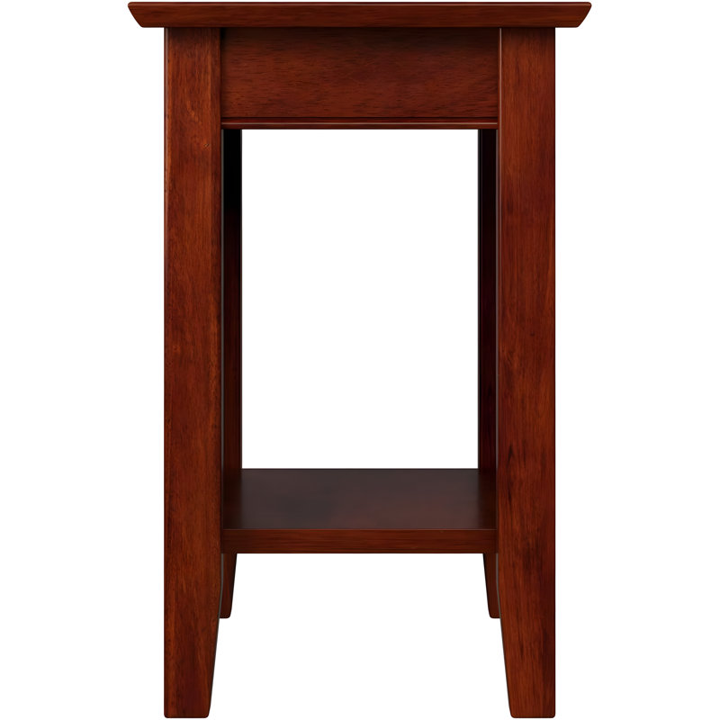 Nantucket Walnut Side Table With Built-In Charging Station And 2 Power Outlets