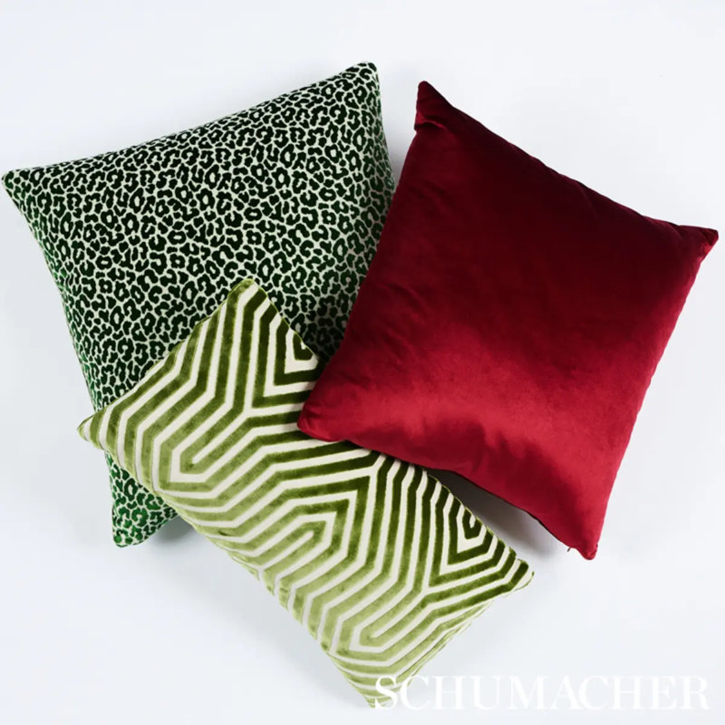 Schumacher x Mary McDonald Vanderbilt Velvet Fabric, Lettuce