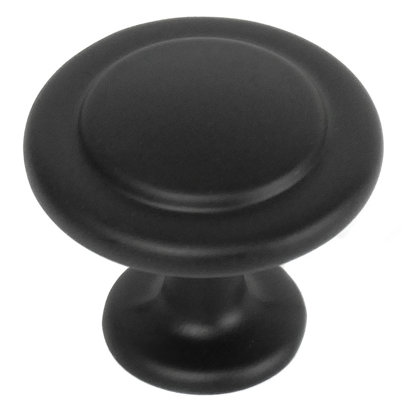 Poignée ronde 11/8 po de diamètre, Noir mat