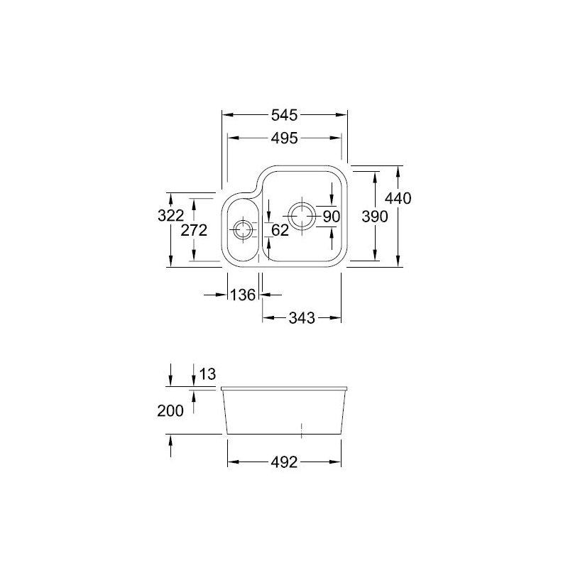 Cisterna 1.5 Bowl Undermount Kitchen Sink