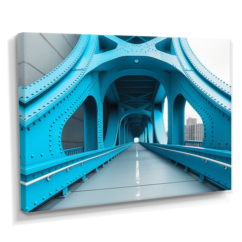 Blue Blue River River Ramp Walkway - Bridges, décoration murale, Toile tendue, H 40 po x l 60 po x P 1,5 po