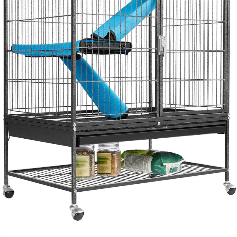 Cage à rat avec rampe Cherrica, Noir