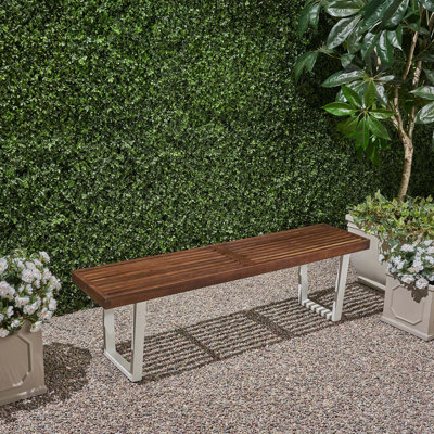 Metal/Solid Wood Outdoor Bench by Latitude Run